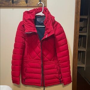 Tommy Hilfiger Women's Vibrant Red Puffer Coat
